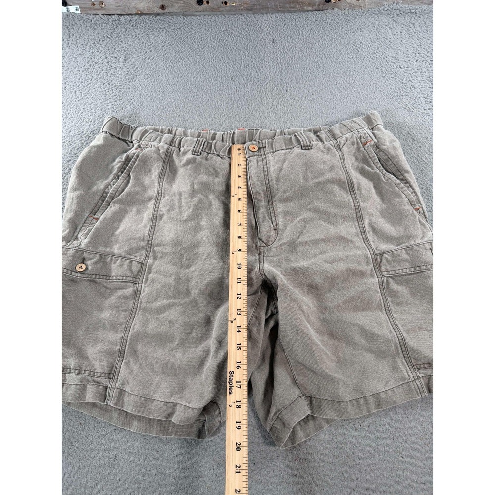 Tommy‎ Bahama Shorts Men's 2XB Gray Linen Cargo Pockets Elastic Waist Mid Rise - Picture 8 of 10